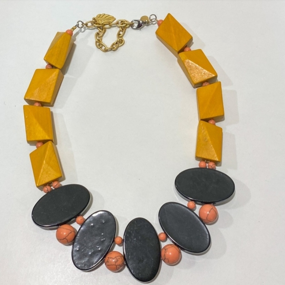 Anthro Geometric Necklace By David Aubrey 11.5" Clasped - Picture 3 of 3